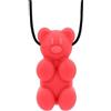 ATC Handels GmbH ARK - Collana da masticare a forma di orsacchiotto gommoso, senza sostanze nocive, in 3 gradi di durezza, supporto sensoriale per bambini e adulti, cordoncino regolabile (morbido, rosso)