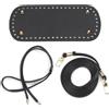 HNJKJEU 3 Pezzi Fondo Borsa Uncinetto 22x10, Kit Tracolla in Pelle PU per Accessori Fai Da Te - Coulisse (Nero)