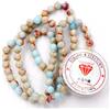 Fukugems Perline con Stretch Cord per Gioielli Che Fanno Perline di Pietra sciolte per DIY Energy Stone Healing Power Bracelet 8mm=96 Pezzi e 1 Rotolo Cavo Blue Agalmatolite 8mm