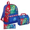 Marvel Avengers Zaino + Borsa Pranzo + Astuccio Ragazzi 3 Pezzi Zaino Scuola Set Hulk Iron Man Capitan America, Blu