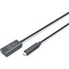 DIGITUS Cavo di prolunga attivo USB 3.2 Gen 2-5 m - Da Typ-C maschio a USB-A femmina - Plug & Play - Fino a 10 Gbit/s - Nero