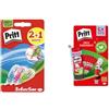 Pritt Bundle Pritt Micro Roller, Cancellino a nastro dal design colorato in blu, verde e rosa, Confezione da 3 (5mmx6m) & Pritt Colla Stick 6 x 22g, Colla Pritt sicura e affidabile, 6 stick x 22g