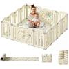 Kakbgee Box Pieghevole per Bambini, Box neonato Forma Regolabile, Espandibile Recinto bambini HDPE con tavolo da gioco e serratura di sicurezza, Centro di attività indoor/outdoor（14Pannelli Bianco）