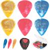 JYCSTE 15 Plettri per chitarra, 0,46 0,71 0,96 mm, sottile, medio, spesso, tre colori, in celluloide antiscivolo, per basso, chitarra elettrica, chitarra acustica, ukulele