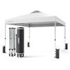 Wiltec Gazebo pieghevole pop-up bianco, 3 x 3 m con ruote, Tenda per fiere eventi mercati