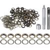 QUARKZMAN Kit di 100pz Strumento Occhielli 8mm Set Occhielli in Rame con Perforatore Fori Vuoti, Strumenti per Occhielli per Abbigliamento in Pelle Tessuto, Bronzo