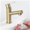 Tondiy Rubinetto Lavabo Oro per Bagno, Angolo di Uscita Dell'acqua Umanizzato, Miscelatore Monocomando per Lavandino ad Angolo, Rubinetti in Acciaio Inox 304, Aeratore Rimovibile