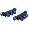 CNCTEC IQS - Connettore pneumatico multiplo per aria compressa, con 5 uscite, 4 mm, 2 pezzi