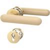 Amerdeco Maniglia per Porta in Legno di Faggio Bianco - Set PZ per Porta d'Ingresso, Maniglia Naturale per Porte Interne o Blindate UK0083