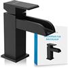 Bächlein Rubinetto per vasca da bagno, design ruscello, miscelatore monocomando con cartuccia in ceramica durevole e kit di montaggio, nero opaco