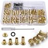 YIXISI 100 Set Viti per rilegatura Chicago Assortiti Kit, 4 Dimensioni di Metallo Tondo Croce Testa Vite a Bottone con Cacciavite, per Rilegatura di Libri Decorativi in Pelle Fai-da-Te, D'oro