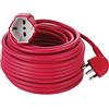 Electraline 01573 Prolunga giardino 30 mt spina 16A e presa polivalente (schuko + 10/16A) adatta per elettrodomestici da giardinaggio - sezine cavo 3G1,5 mm², Colori Assortiti