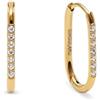 SINGULARU - Orecchini Cerchio Bibi. Acciaio con placcatura in Oro 18 Kt o Acciaio e Zircone. Gioielli da Donna.