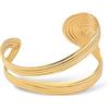 SINGULARU - Bracciale Organic Sea. Acciaio con Finitura Placcata Oro 18Kt. Bracciale Rigido con Apertura di 3 cm. Gioielli da Donna