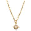 SINGULARU - Collana Mini Star. Argento Sterling 925 con Placcatura Oro 18Kt. Catena con Motivo Stella e Dettaglio in Zirconi. Lunghezza 40 cm. Gioielli da Donna