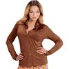 W WIDMANN MILANO Party Fashion - Camicetta anni '70 da donna, camicia da discoteca con colletto, per carnevale, feste a tema