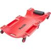 Pro-Lift Mechanic Plastic Creeper 40 Inch - Blow Molded Ergonomic HDPE Body with Padded Headrest & Dual Tool Trays - 350 Lbs Capacity Red