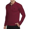 KUYIGO Polo da Uomo a Maniche Lunghe Realizzata in Tessuto Premium di Cotone Fresco e Traspirante XL Wine Red