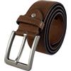 Assisi Style - Cintura da uomo in ecopelle | Cintura vegana marrone 38 mm | Regali vegani per gli uomini | Regali vegani amichevoli, Marrone, 38-40 waist
