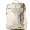 modamoda de T141 Donna Pelle Zaino Donna Borsa Borsa Borsa a Tracolla Made in Italy, Oro chiaro metallizzato, siehe Beschreibung