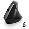 A.JAZZ AJAZZ i300 Mouse Ergonomico Verticale Wireless, 2,4GHz/BT, Leggero da 84g, Clic Silenziosi, Angolo Verticale di 57°, Reduce Muscle Strain, 1600DPI, Mouse da Ufficio per Windows/Mac/iPad/Laptop, Nero