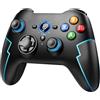EasySMX Controller per PC Wireless, Gamepad Bluetooth con Grilletti Hall, Doppia Vibrazione e Funzione Turbo, Compatibile con PC/PS3/Switch/Android TV/Scatola TV/Smartphone/Tablet/Portatile - Blu
