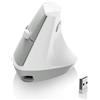 AJAZZ i300 Mouse Ergonomico Verticale Wireless, 2,4GHz/BT, Leggero da 84g, Clic Silenziosi, Angolo Verticale di 57°, Reduce Muscle Strain, 1600DPI, Mouse da Ufficio per Windows/Mac/iPad/Laptop, Bianco