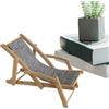 Duroecsain Mini sedia da spiaggia | Poltrona lounge in legno in miniatura | mobili in miniatura per casa delle bambole e vetrina decorazione