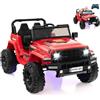RELAX4LIFE Macchina Elettrica per Bambini 24V con 2 Posti, Telecomando, Clacson, Luci LED e Musica, 2 Velocità Regolabile, dai 3 agli 8 anni (rosso)