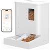 DUDUPET Distributore Automatico Cibo Gatti e Fontanella 2 in 1-2.4G WIFI, Controllo via App, 5L Dispenser Cibo Gatto e 4L Fontana d'Acqua, Registrazione Vocale, per Gatti e Cani di Piccola Taglia