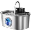 PEKTACO Fontana per gatti senza fili in acciaio inox, 3,2 l, erogatore di acqua a batteria con sensore di movimento, pompa silenziosa, filtrazione multipla, senza BPA e facile da pulire, per interni