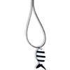 Generic Collana Girocollo magnetica con ciondolo (Argentata con pesciolino bianco e nero)