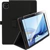 zZjoOoj Custodia Cover Compatibile con DOOGEE Tab A9/ A9 Pro 10 Pollici 2025 Tablet con 1 Pezzi Pellicola Vetro Temperat, Ultra Sottile,Custodia in Pelle PU Premium con Funzione Leggio Verticale,Nero