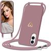 Eherui custodia per Samsung Galaxy S25 Edge con cinturino, design a cuore dorato, sottile e antiurto, con cordino rimovibile per appendere, custodia in silicone liquido per Samsung S25 Edge, rosa