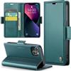 Rerzoiro Cover per iPhone 14 Plus Custodia Portafoglio [Blocco RFID] Premium Pelle PU Wallet Case Flip Libro con Porta Carte Slot Supporto Flip Case per iPhone 14 Plus, Blu-verde