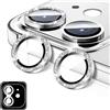 LucBuy Protezione per Obiettivo Della Fotocamera Compatibile con iPhone 13/13 Mini, Copertura per Fotocamera in Vetro Temperato Glitterato, Anelli Metallici Individuali