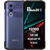 DOOGEE Blade20 Rugged Smartphone Android 15, 10300mAh, 20GB RAM + 128GB ROM, Display 6.6 HD+ IPS 90Hz, 16MP AI Camera, Octa-Core, Triple Slot, NFC, Telefono Indistruttibile Unlock, 2025, Viola