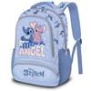 VARZI Zaino Scuola Ovetto Stitch e Angel Bambina Asilo Materna con Spallacci Regolabili, Design Colorato e Compatto per la Scuola e il Tempo Libero 1956