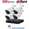 Dahua KIT VIDEOSORVEGLIANZA IP Full Color - 4 Bullet IP AI 5MP + NVR IP 8ch PoE + Hard Disk 2TB