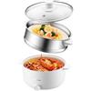OLEGA Hot Pot - Padella elettrica 3 l, antiaderente, per bistecca, shabu shabu, portatile, multifunzionale, per fonduta di spaghetti