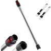 Vonsera Tubo Telescopico per Dyson, Stelo Rigido Estensibile Compatibile per Dyson V7 V8 V10 V11 V15 Aspirapolvere, Tubo Prolunga Lunghezza 73 CM con Due Piccole Spazzole 2in1 (Argento)