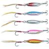 Yesimola Esche artificiali da pesca, 5 pezzi, esche da pesca 3D, galleggianti e duri, articoli da pesca in cucchiai di metallo con piuma, per trota, spigola (10 g)