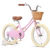 Glerc Bicicletta Da Bambina Da 18 Pollici Per Bambine 5 6 7 8 Anni Stile Retrò Vintage Con Gamba Di Capra e Campanello, Colore Rosa
