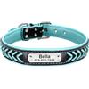 Generic Collari per Cani Personalizzati Incisa per Cani di Piccola, Media e Grande Taglia, Collare Personalizzato con Targhetta in Pelle Intrecciata - Taglie Regolabili (blu S)