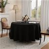 GFCC Tovaglia Rotonda 225 cm Nero - Tovaglia per 12-14 Posti Poliestere Lavabile Antimacchia Elegante Tovaglie per Soggiorno, Cucina, Sala da Pranzo, Giardino Esterno Compleanno, Natalizie, Feste
