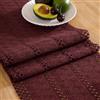 Miuyunya Runner Tavola Moderno, Borgogna Retrò Bohémien Centrino Rettangolare Cotone Lino Lavabile Macramè Runner da Tavolo Decorazione per Cucina Festa Compleanno 30 x 183 Vino Rosso