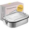 SILBERTHAL Porta pranzo acciaio inox ermetico - 1400 ml - Lunch box con divisori - A tenuta stagna