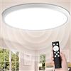 VivaLet LED Plafoniera con Sensore di Movimento 28W 2800LM, 3000K/4000K/6000K Lampada da Soffitto Dimmerabile Piatta con Telecomando, Sensore Crepuscolare per Bagno, Cantina, Scale, Garage IP54 30cm