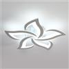 SENQIU Plafoniera LED Soffitto Moderna a 5 Petali, Lampada Soffitto Design Fiore Elegante, 60W 6500K Luce Bianco Freddo, in Metallo e Acrilico Argentato per Soggiorno, Camera da Letto, Studio