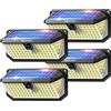 TECKNET Luce Solare LED Esterno, 416 Faretto LED da Esterno Solare con Sensore di Movimento, 300°Illuminazione IP66 Impermeabile Lampada Solare da Esterno, 3 Modos per Giardino, Patio e Garage 4 Pezzi